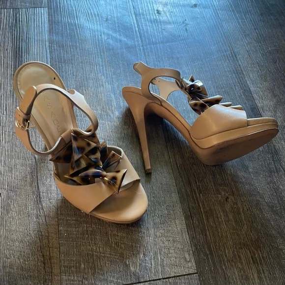 Casadei leather beaded strap heels