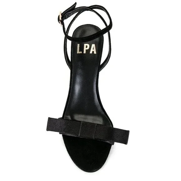 LPA The Bow High Heels in Black 7.5 with box Womens Satin Formal Shoes