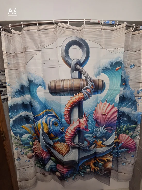 NWOT Ocean Anchor Scene Water Resistant Fsbric Shower Curtain
