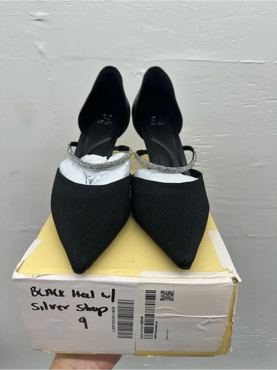 COSYISLAND black heel with silver strap