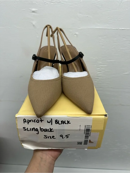 COSYISLAND apricot w/ black sling back heel