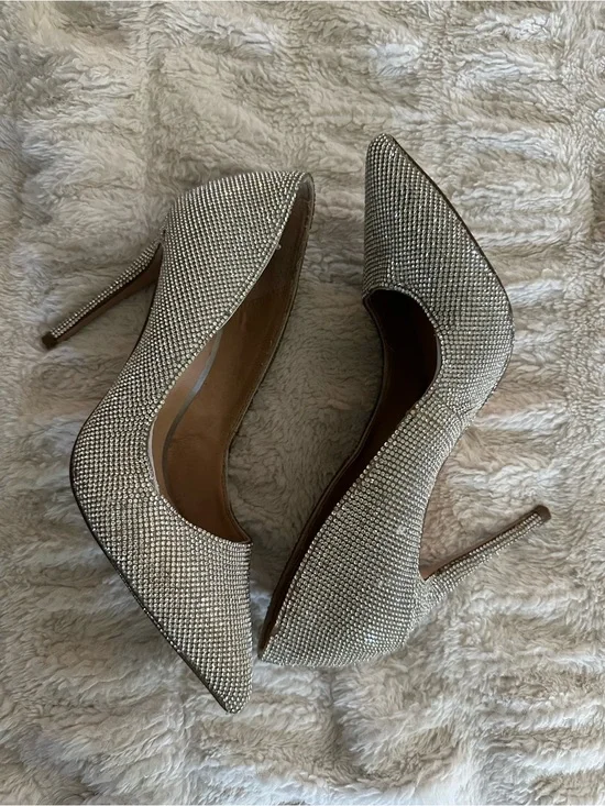 Rhinestone Embellished Pointed-Toe Stiletto Heels