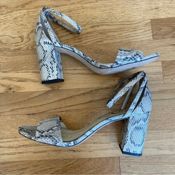 Circus by Sam Edelman Oleana Snakeskin Embossed Leather Stack Heel Size 9.5