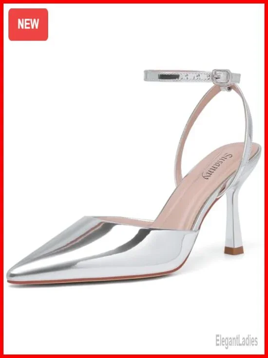 Stiletto Closed Pointed Toe Backless Dress Pumps Kitten Heels