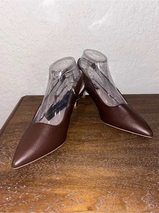 French Connection Quinn Slingback Pointed Kitten Heel Shoes