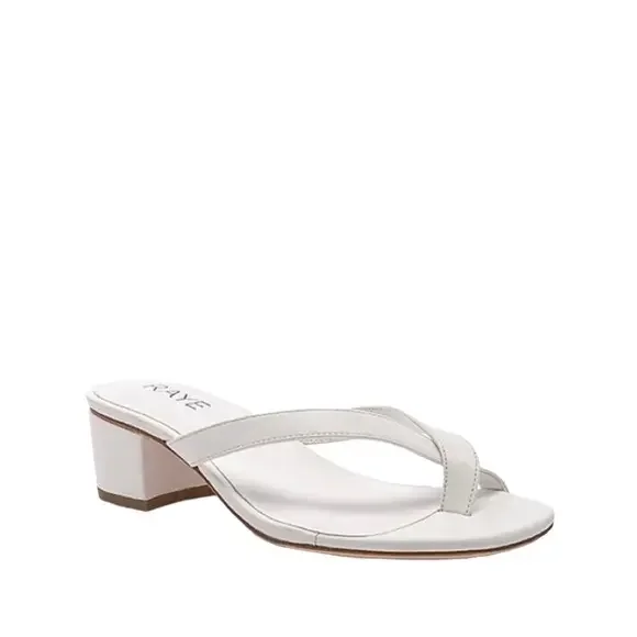RAYE Estes Revolve White Block Heel‎ Thong Sandals