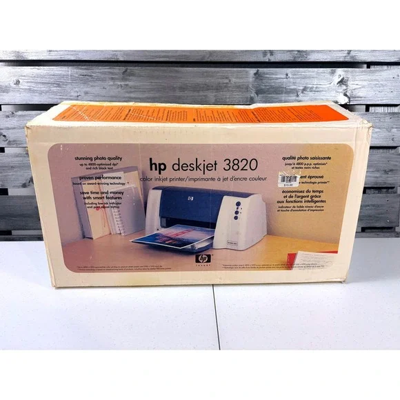HP Deskjet 3820 Color Inkjet Printer Vintage New Open Box USB Parallel ALL PARTS