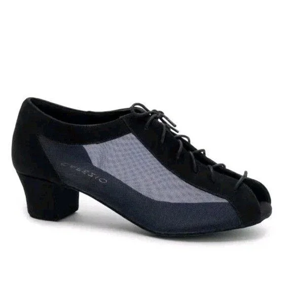 Sz 10.5 W - Capezio Peep Toe Mesh Upper Ballroom Shoes with 1.5