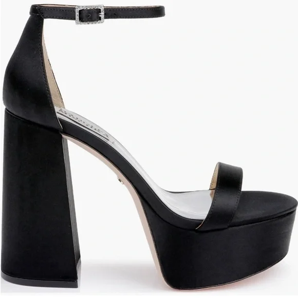 Badgley Mischka Women's Party Platform Block Heel Black size 7 New in Box
