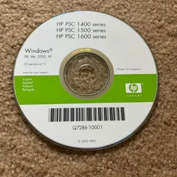 HP PSC 1500/1600 Macintosh Series Driver Disc Version 4.7.1 98, Me, 2000, XP