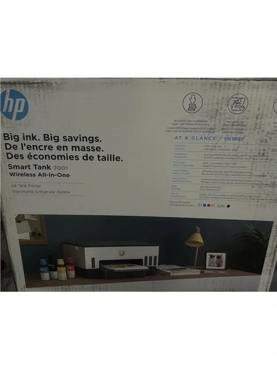 HP White and Blue Smart Tank Wireless All-in-One Printer NEVER OPENED