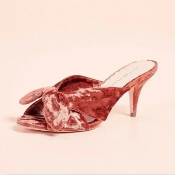 Loeffler Randall Luisa Knotted Kitten Heel Sandals in Brisque Velvet