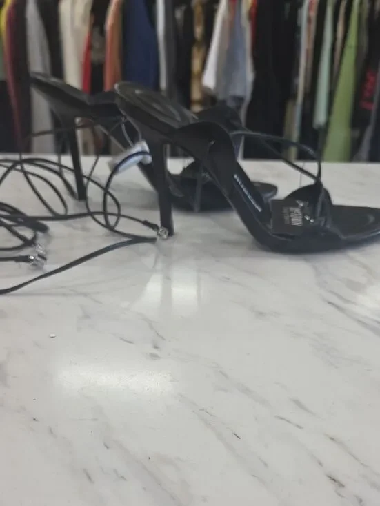 Alexander Wang Black Lace-Up Stiletto Sandals