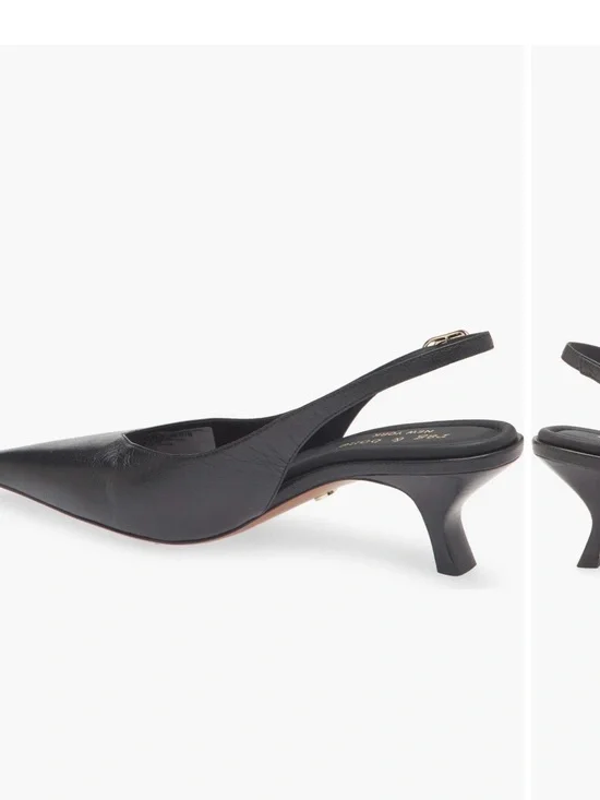 rag & bone Black Pointed Toe Leather Slingback Pumps