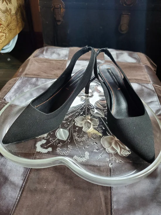 French Connection- Black Slingback Pointed-Toe Heels - Women's Dress Pumps