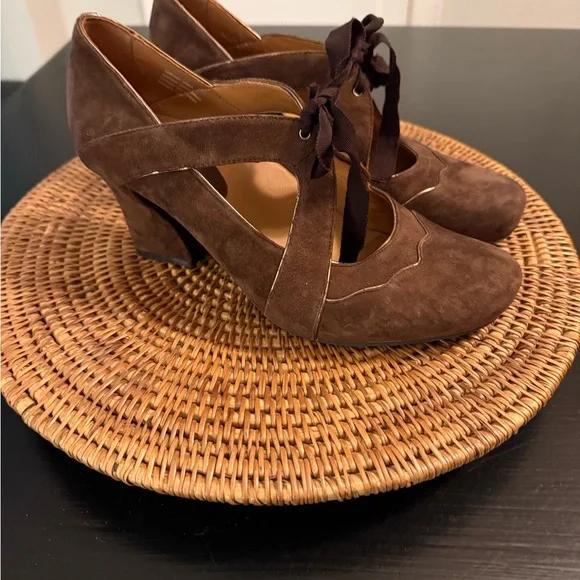 Earthies‎ Elegant Brown Suede Women's Shoes