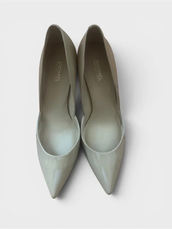 MICHAEL Michael Kors Patent Pointed-Toe Pumps in Light Taupe