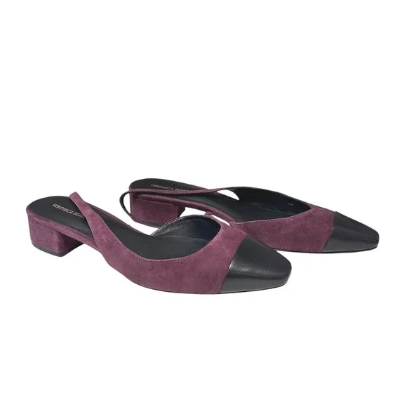 Veronica Beard Women's‎ Cecile two tone leather suede slingback pumps 11M