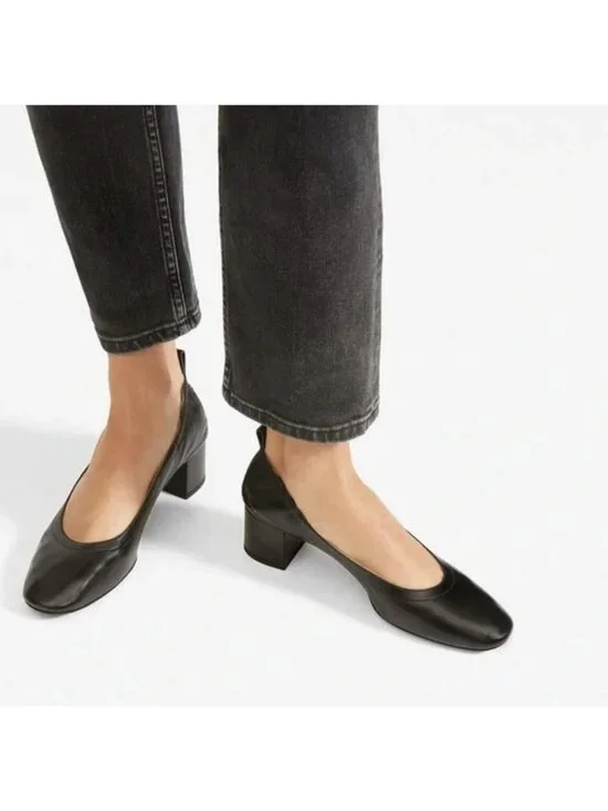 Everlane Women's The Italian Leather Black Heel Size 8
