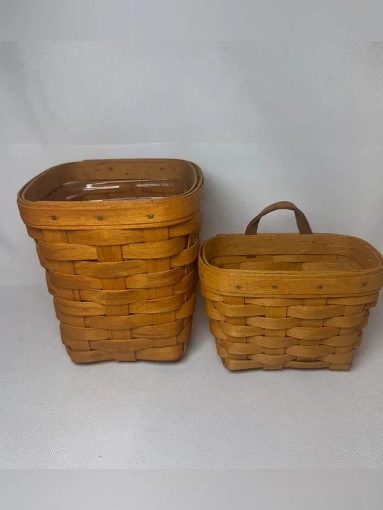 Vintage Lot Of 2 longaberger Baskets Handwoven 1990s. Looks Great!