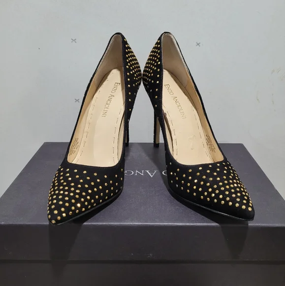 Enzo Angiolini Eaflorelli Black Suede Pump Heels