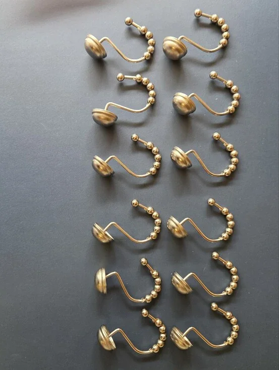 Set Of 12 Silver Shower Curtain Rings