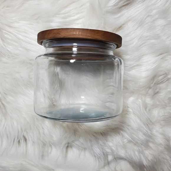Glass Storage Jar with Acacia Wood Lid