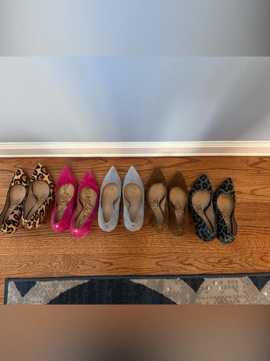 Sam Edelman Pointed Toe Pumps in Leopard, Hot Pink, Light Blue, Olive and Slate