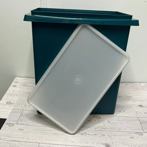 Tupperware Modular Mate Rectangular Container Bin 1430 Teal Green‎ Storage Lid