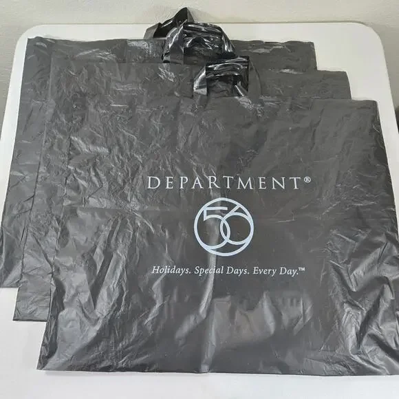 Department 56 Vintage Black Shopping Bags Lot of 3 Large 24x20 Retail