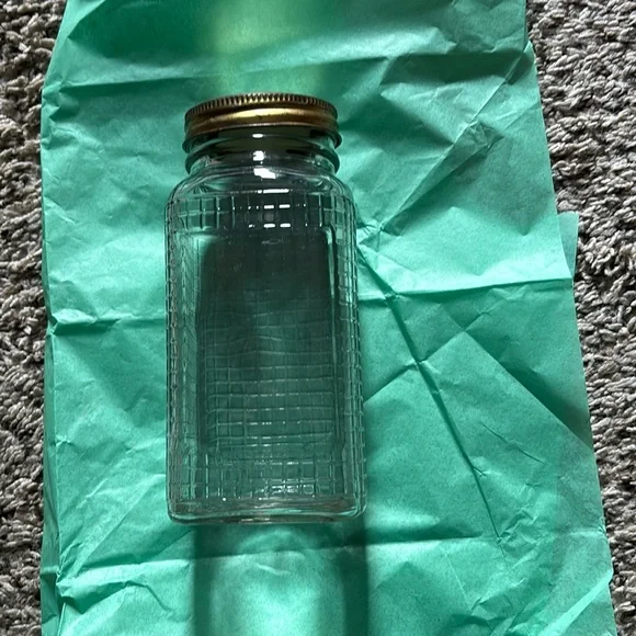 Vintage Square Shaped Glass Canning Jar w/Waffle Grid Pattern, 1 Quart