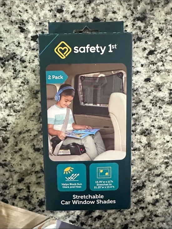 safety 1st Black Stretchable Car Window Shades - 2 Pack