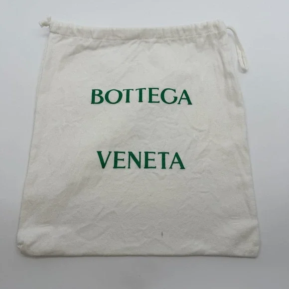 Bottega Veneta Dust Bag White Green Logo Cotton Flannel Drawstring Storage Bag