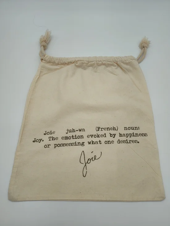 JOIE Juh-Wa French Definition Drawstring Dust Bag Cotton Canvas Pouch 12x11 EUC