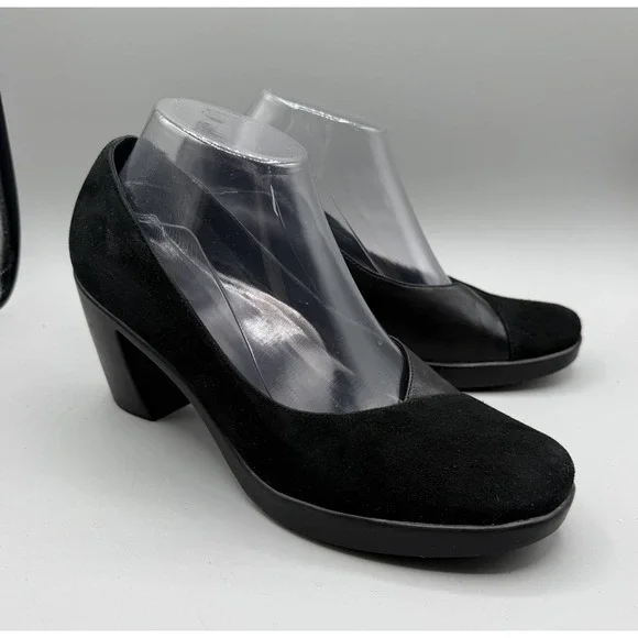 Dansko Tuttie Black Leather Suede Slip-On Comfort Pump Shoes Size 40/US 9.5 - 10