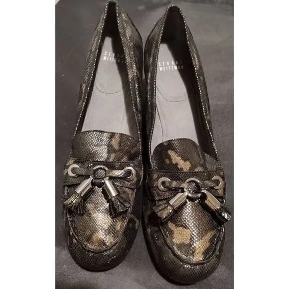 Stuart Weitzman Multicolor Python Embossed Leather Tassel Detail PUMPS Size Wome