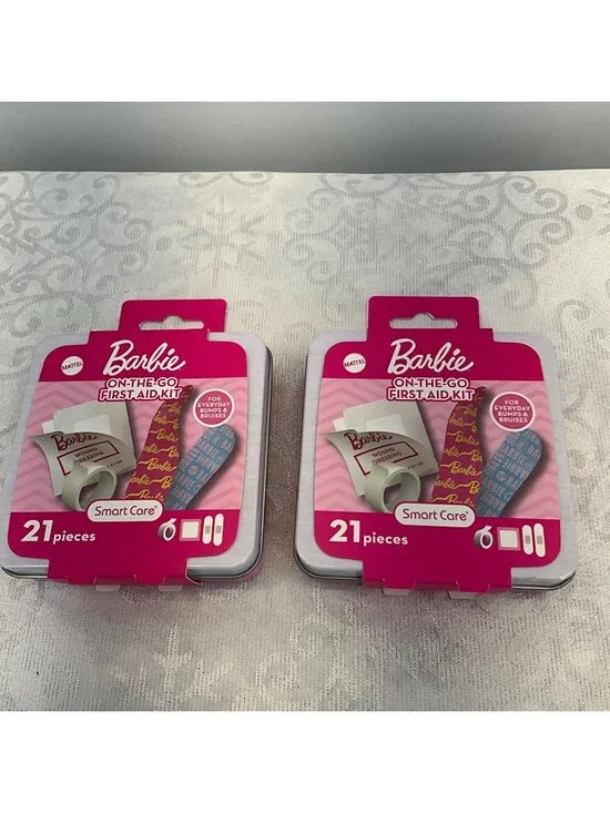 Barbie On-The-Go First Aid Kit 21-Piece Set In Collectible Tin Case