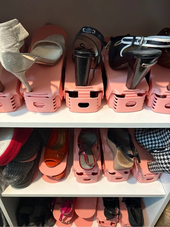 Adjustable Pink Shoe Organizer Riser - Set of 10!