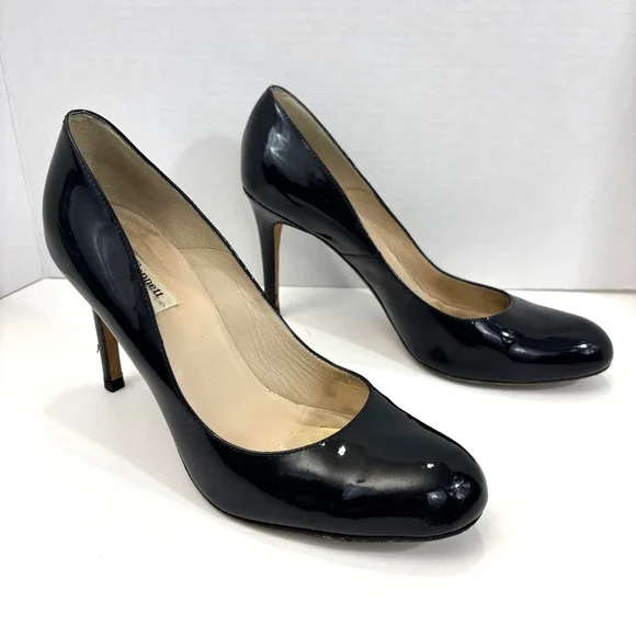L.K. Bennett‎ Patent Leather Stiletto Pump Shoes Womens 40.5 / 9.5 Blue Spain