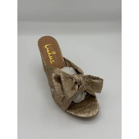 Lulus Dorothea Rose gold knotted high heel sandal Women’s‎ 6 New With Box!