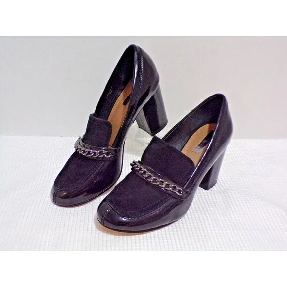 Tahari Lasalla Size 7M Patent Leather & Velvet Black 3