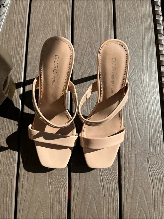 BCBGeneration Women's Nude Slide Sandals size 6.5