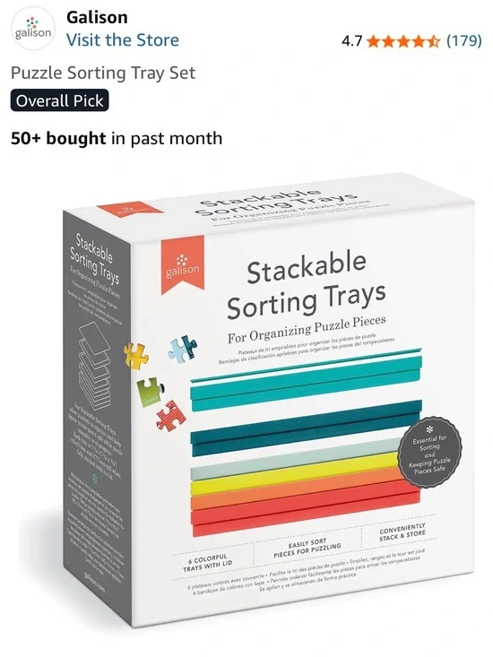Stackable Sorting Trays - Multicolor Puzzle Organizer