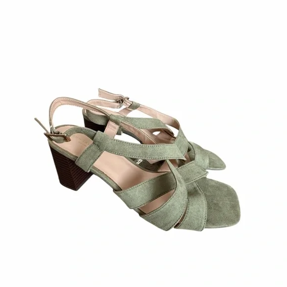 Ann‎ Taylor Green Block Heel Sandals