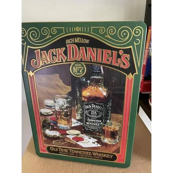 Jack Daniels Whiskey Old No. 7‎ Mancave Hinged Tin Box Mansfield England 8”x11”