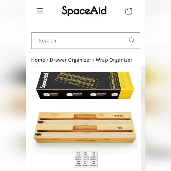 SpaceAid Wrap/Foil (Long) Organizer