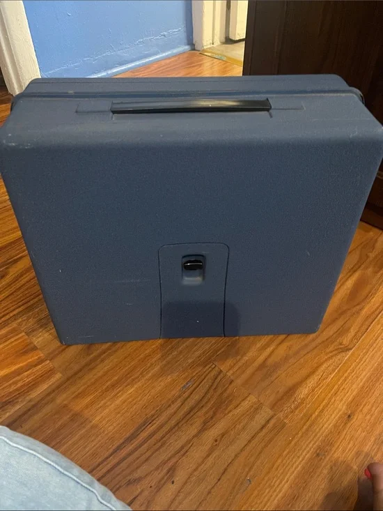 Compact Navy Blue Portable Storage Case with Handle