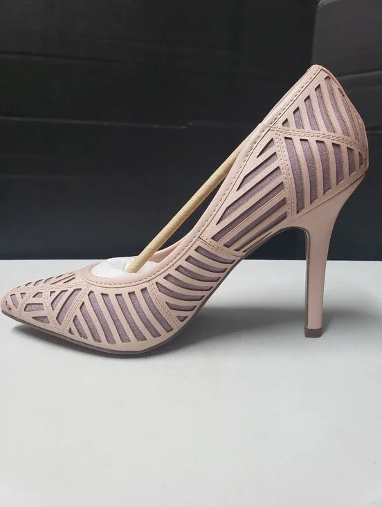Charles David Blush Pink Over Lavendar Laser-Cut Pointed Stiletto Pump