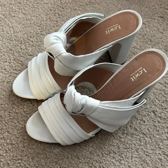Lewit Leather White Knotted Heels size 39