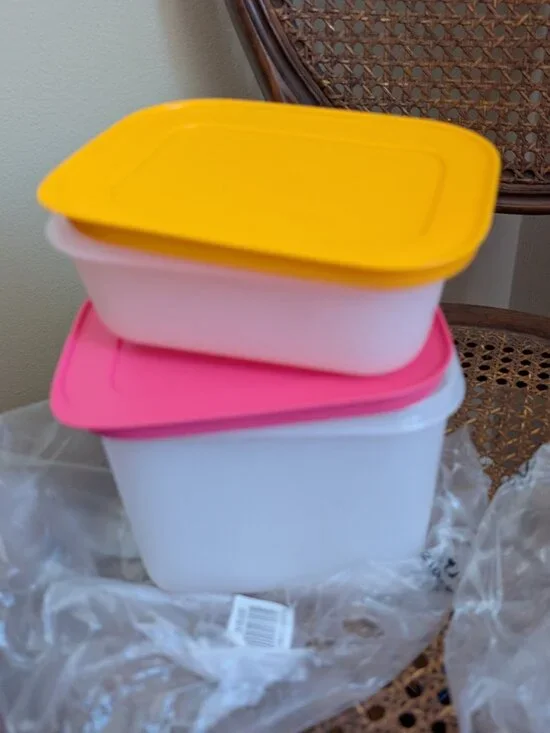 NEW 2 pc Tupperware Freezer Mates Plus Set - Small Shallow & Small Deep